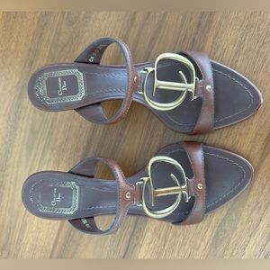 Christian Dior brown high heel sandals
